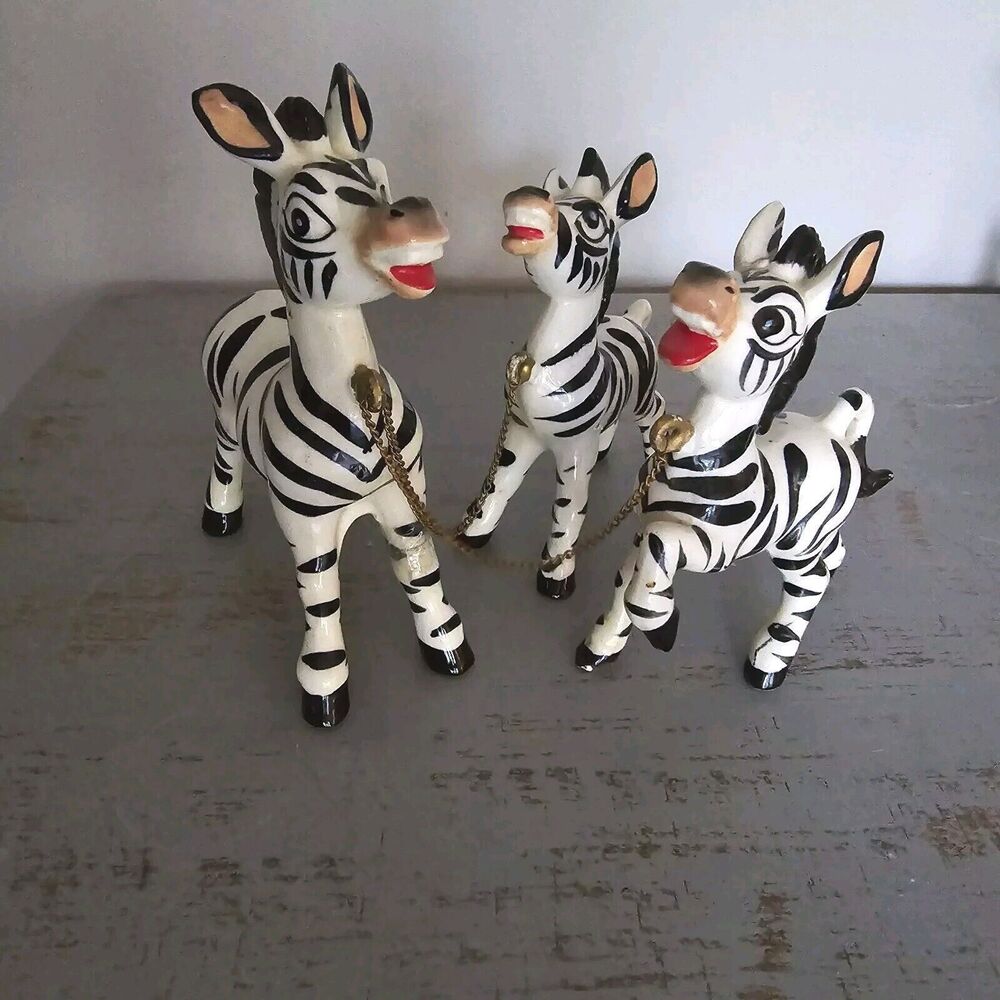 Royal Elegance Zebras Chain Family Mom Babies Japan Vintage *Repair